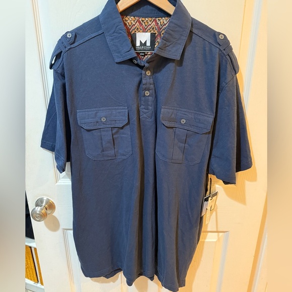 Michael Strahan Blue Casual Button Down Shirt Relaxed Fit NWT! - Picture 1 of 5